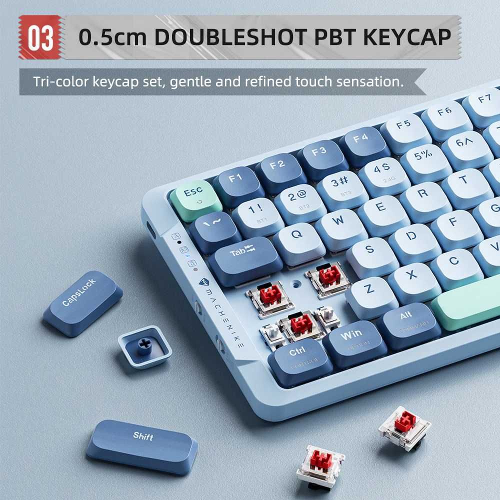 ‼️ NEW ‼️ Механічна клавіатура Machenike Air50-B84W Red Switch RGB