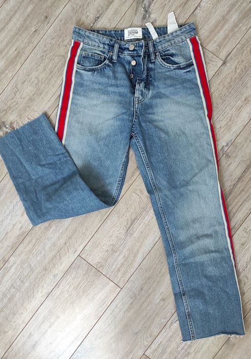 Zara spodnie rozm. 36 z lampasem jeans jak nowe