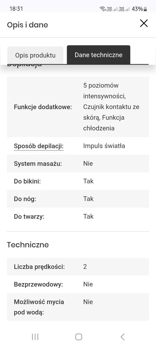 Depilator laserowy