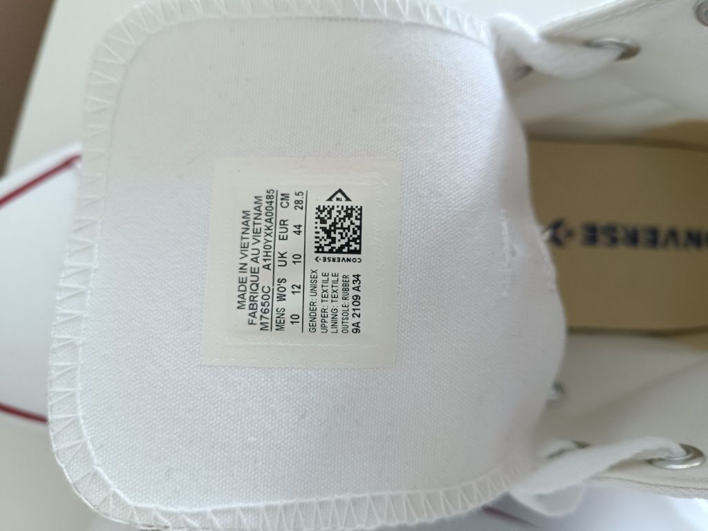 Converse r.44 (28.5 cm) trampki męskie białe wysokie