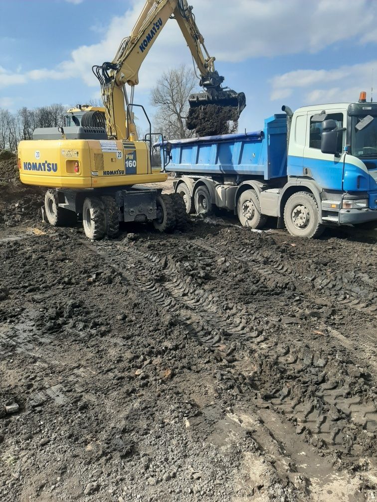 usługi koparką mecalac ,transport kruszywa