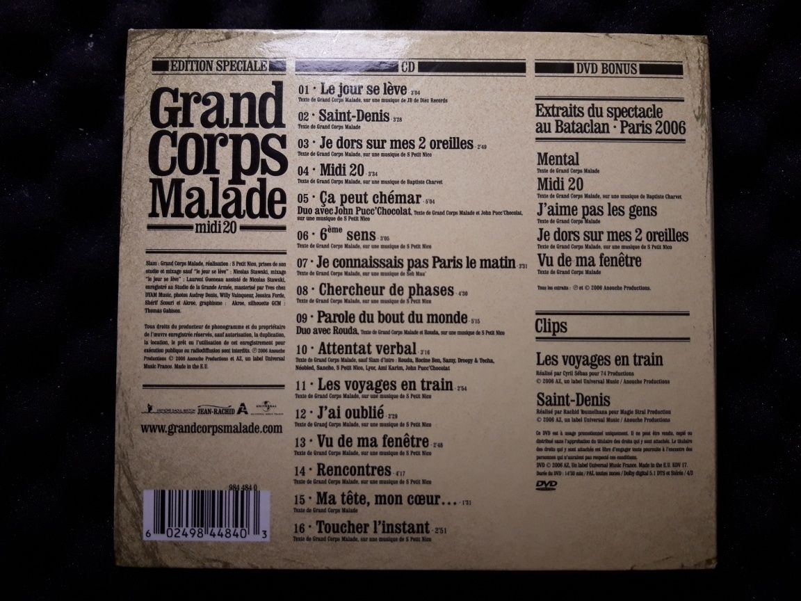 Grand Corps Malade – Midi 20 (CD+DVD, 2006)