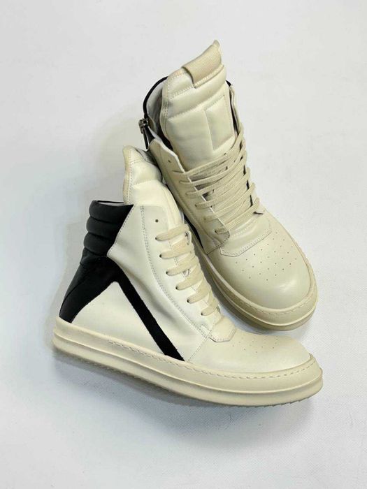 Rick Owens GEOBASKET кеды 43 44 42 кроссовки белые білі кеди кросівки