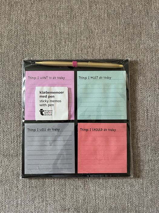 Bloco de notas adesivo + caneta | Flying Tiger | Novo com etiqueta