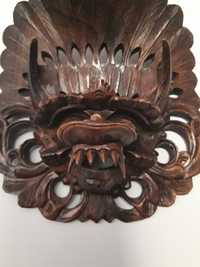 Drewniana maska lwa, Bali Indonezja UNIKAT