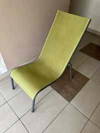 Krzesło leżak ogrodowe balkonowe szare zielone