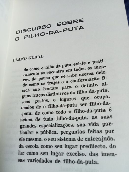Livro o Discurso sobre o Filho da puta