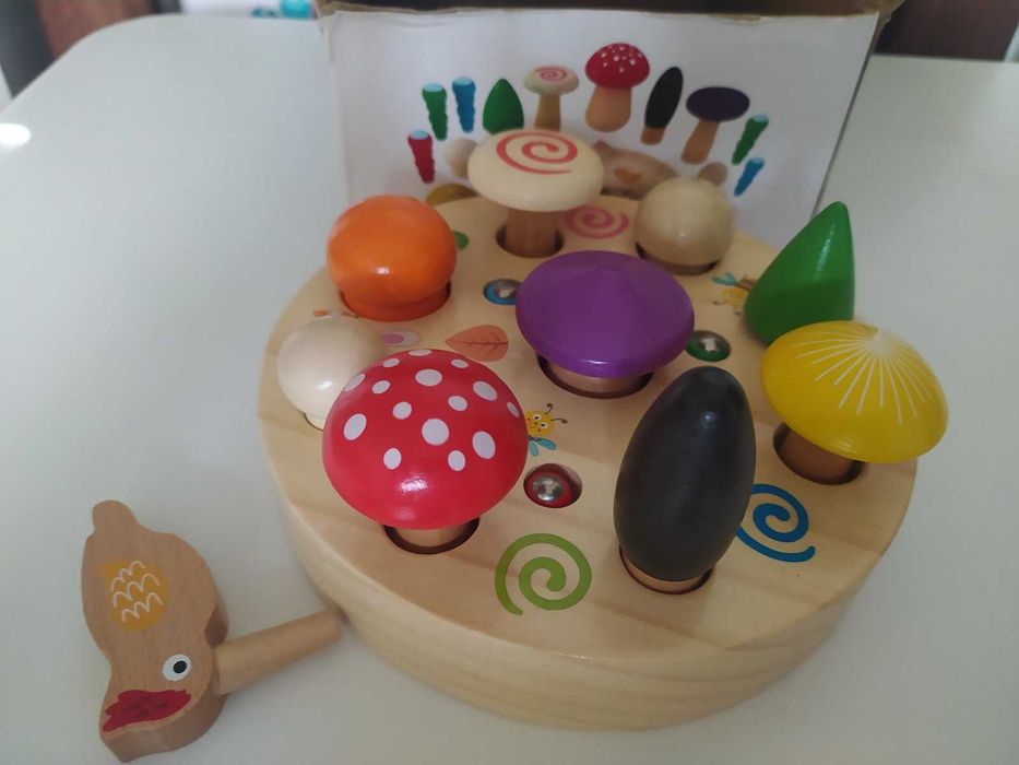 Магнитная игра монтесори грибная поляна Obetty