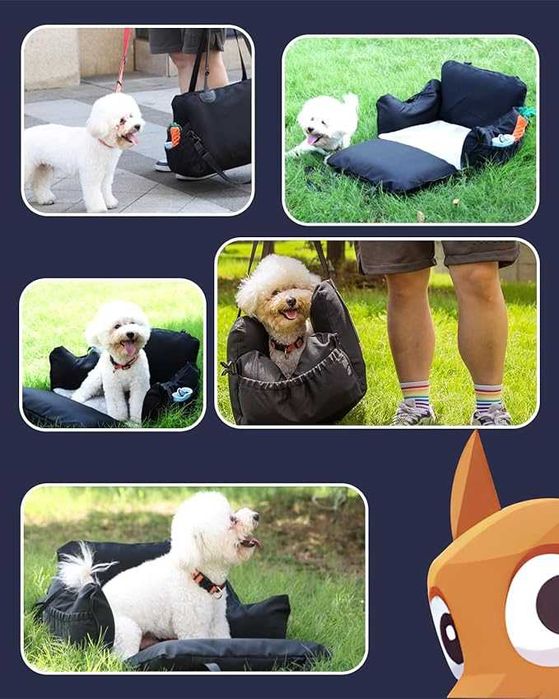 Fotelik samochodowy dla psa zestaw ZABAWKA GRATIS + MYJKA DO ŁAP