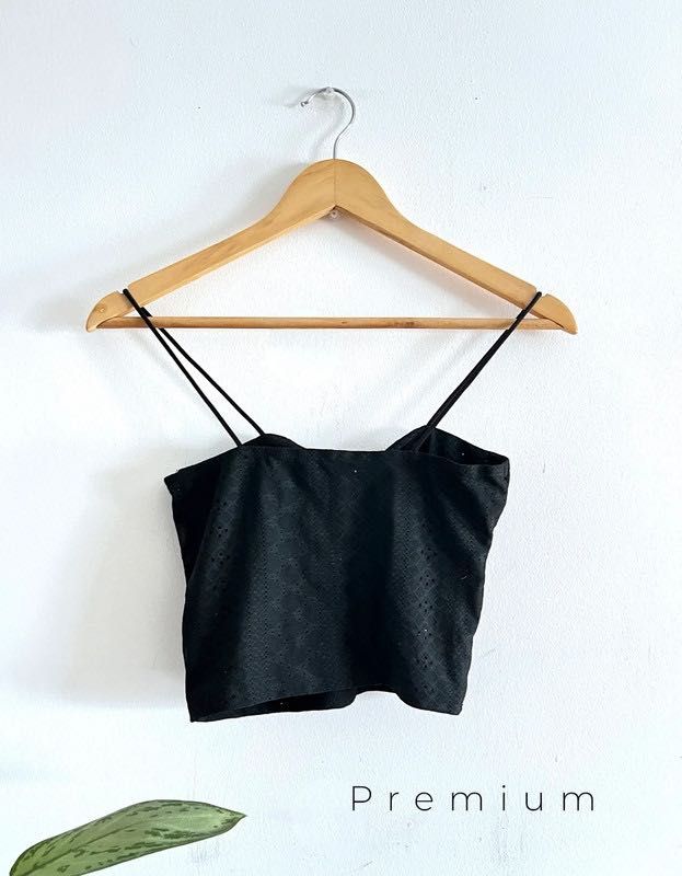 Top Alças Preto Lindo  36 - Top Straps Black Beautiful 36