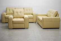 ROM KOMPLET 3+2+1 sofy kanapy zestaw SKÓRA NATURALNA 1100 design salon