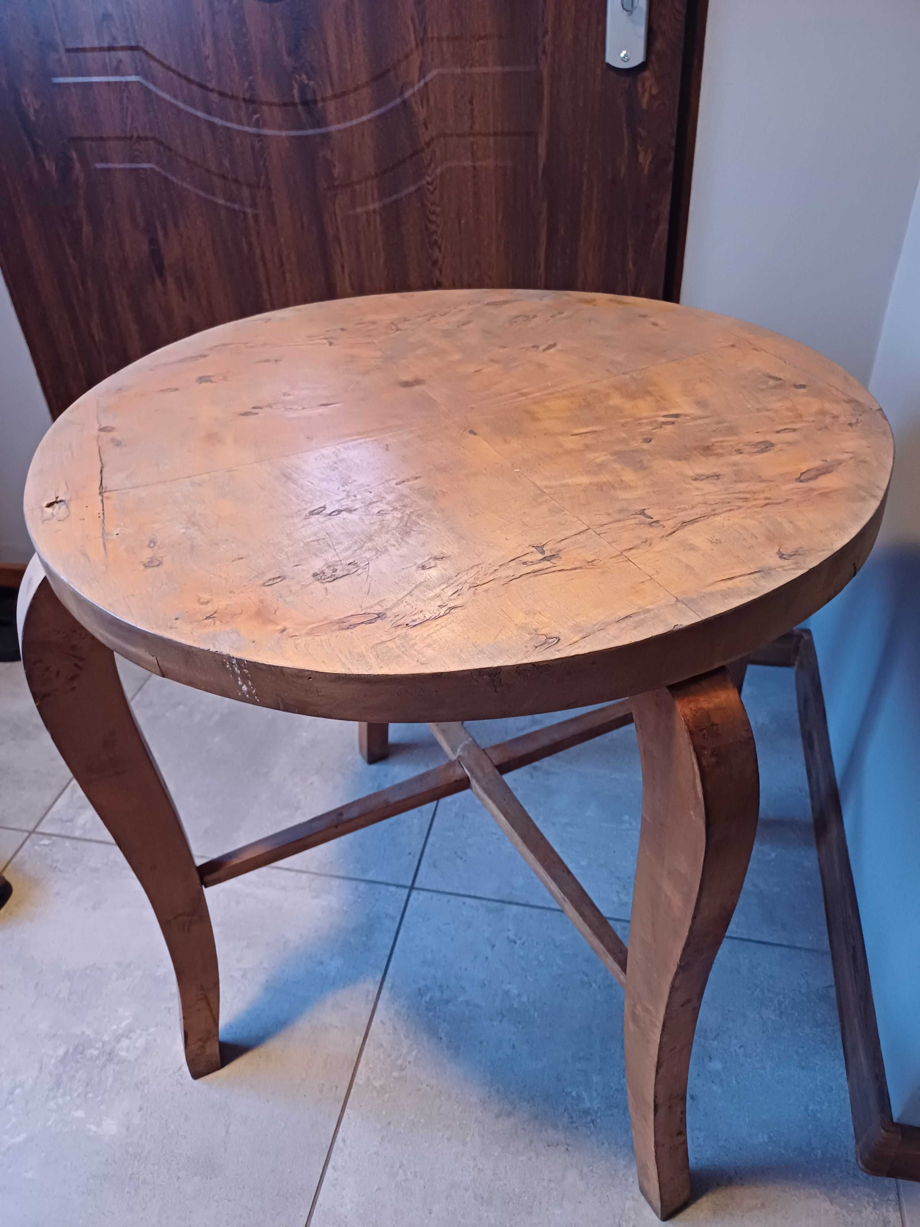 Stary stół okrągły PRL