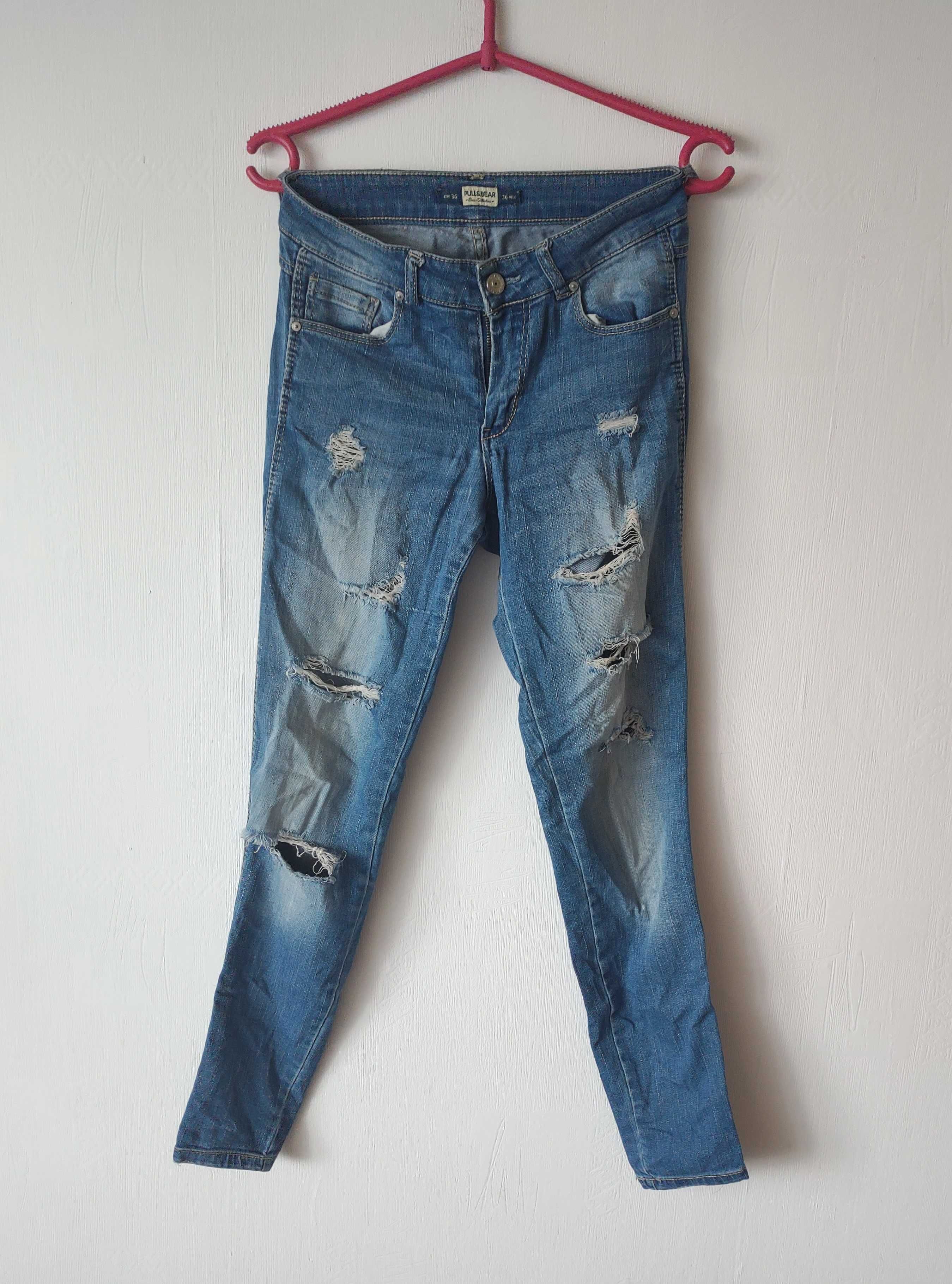Spodnie rurki skinny jeans Pull&Bear