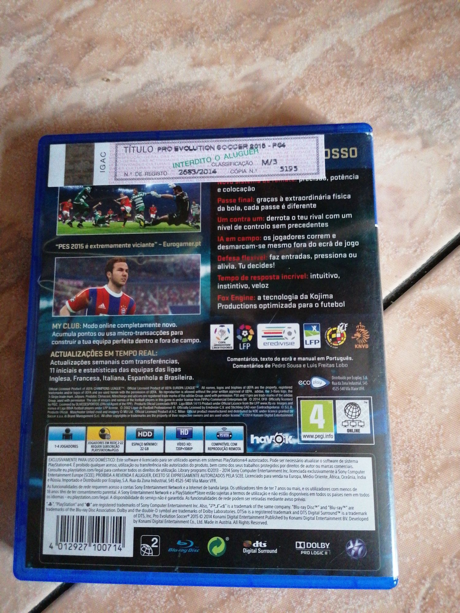 Jogo.   Pes 2015