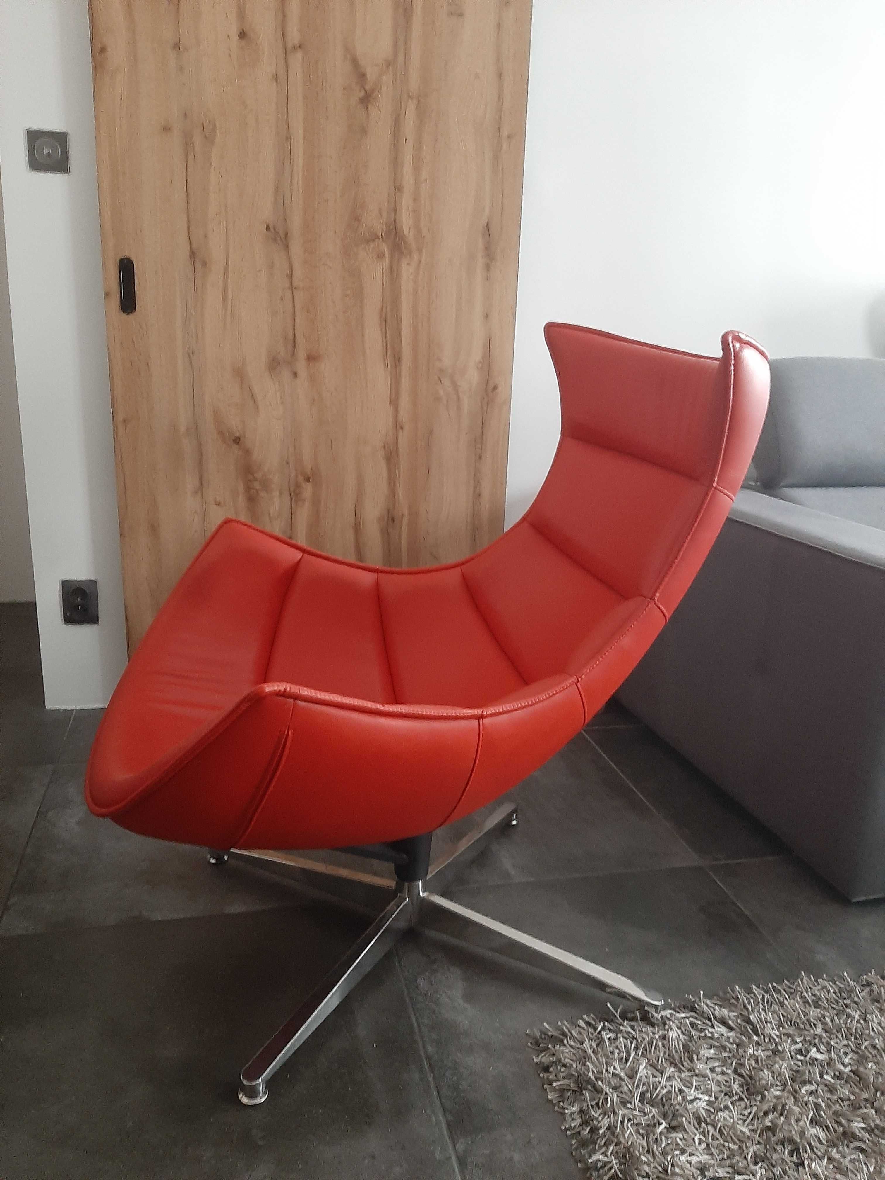 Designerski fotel obrotowy czerwony kubełkowy LAVOS