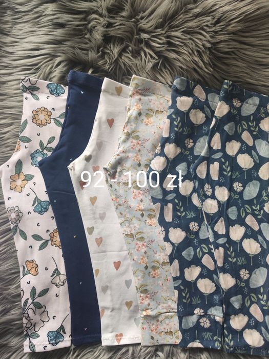 Rozmiar 92 6x no we legginsy spodnie getry dresowe prążkowane cienkie