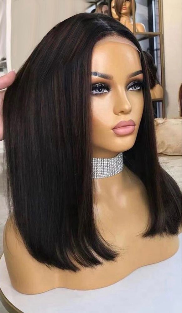 nowa naturalna peruka lace front 100% ludzki wlos
