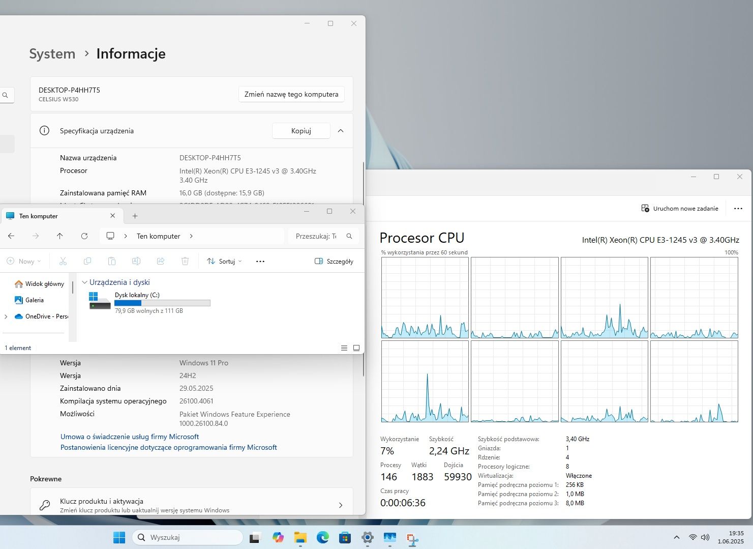 PC z Win11 16GB RAM i7-4770(Xeon e3 1245v3) SSD