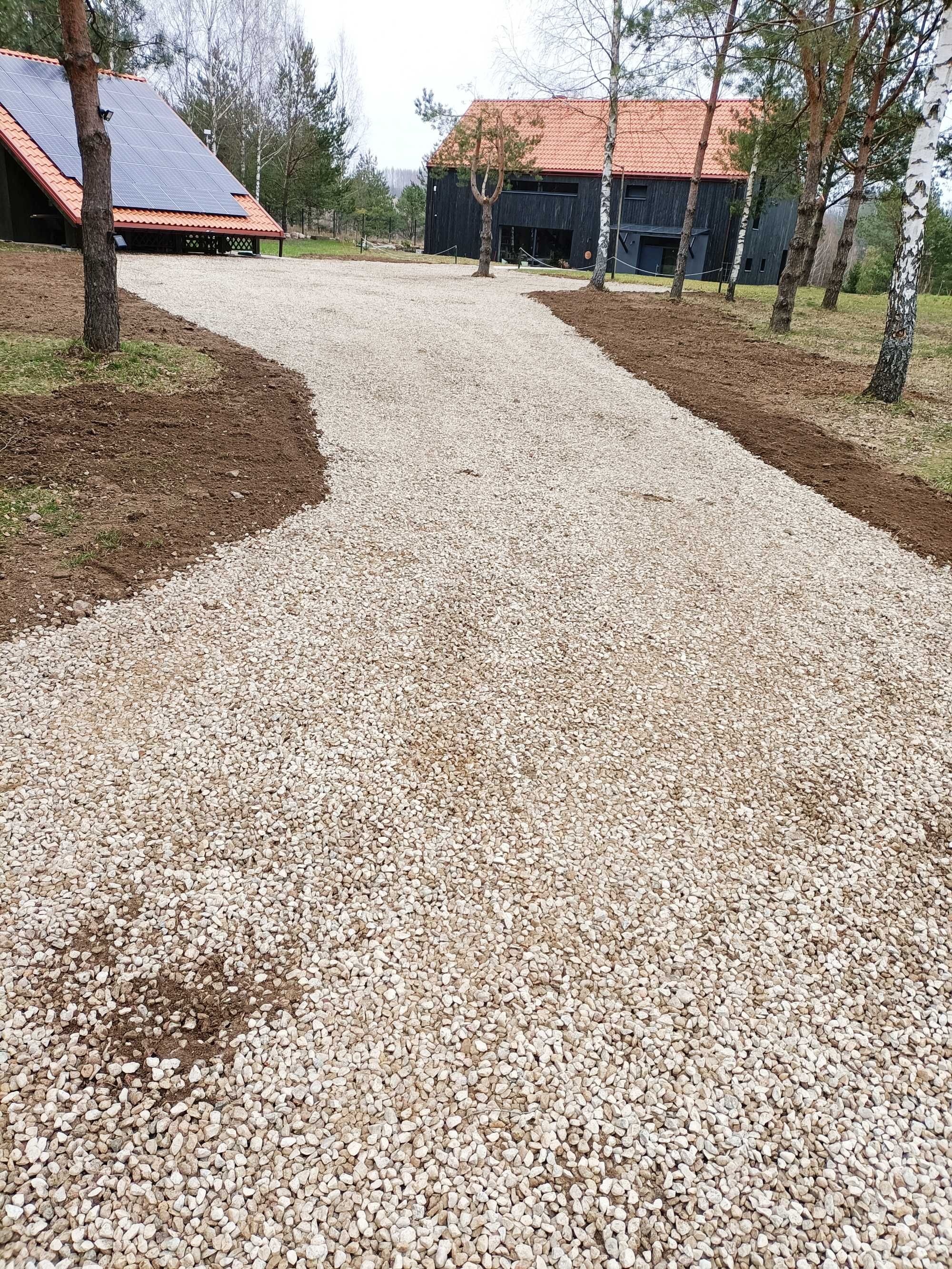 Prace ziemne koparko-ładowarka, koparka gąsienicowa, wywrotka