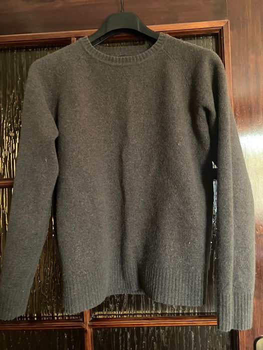Sweter z wełny M Reserved ciemna zieleń prosty stan bardzo dobry