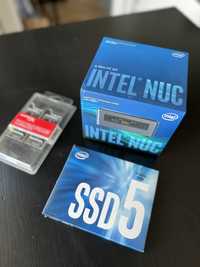 Intel NUC + SSD dysk + 2 blachy pamięci