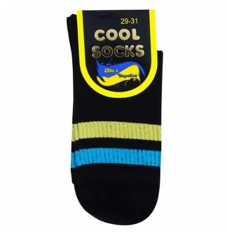 Шкарпетки Cool Socks жовто-блакитна смужка чорного кольору 29-31р.