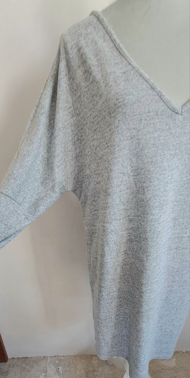 Vestido solto cinza, Shein tamanho L, novo sem etiqueta