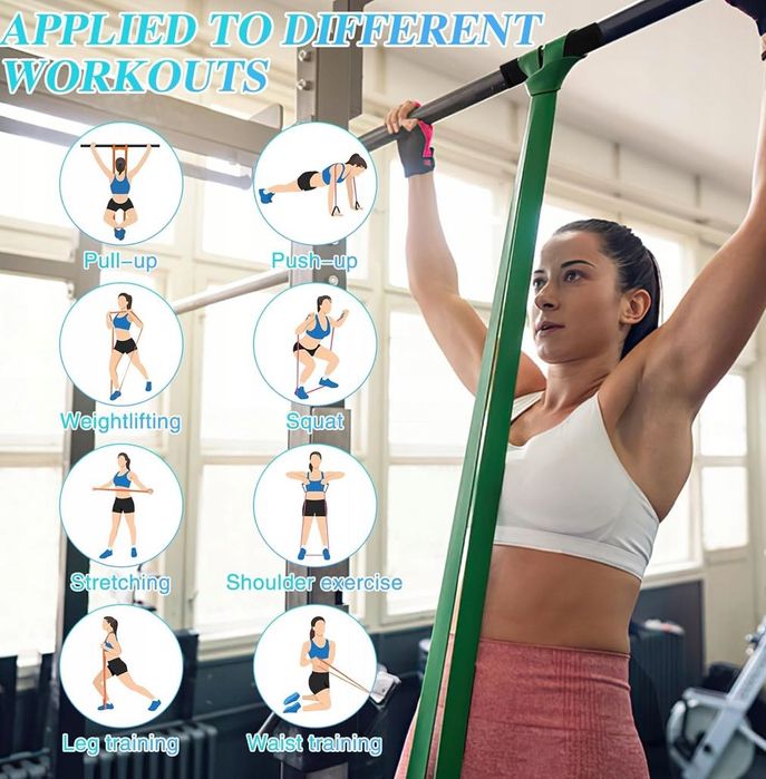 zestaw taśm oporowych taśmy do ćwiczeń 4 różne poziomy taśm do jogi