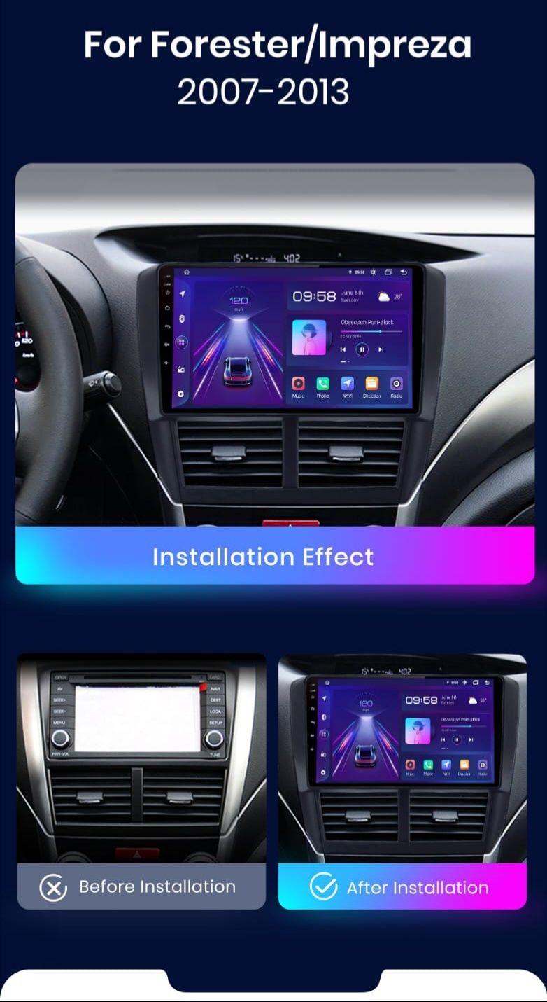 Radio nawigacja SUBARU FORESTER IMPREZA  Android GPS STACJA Multimedia