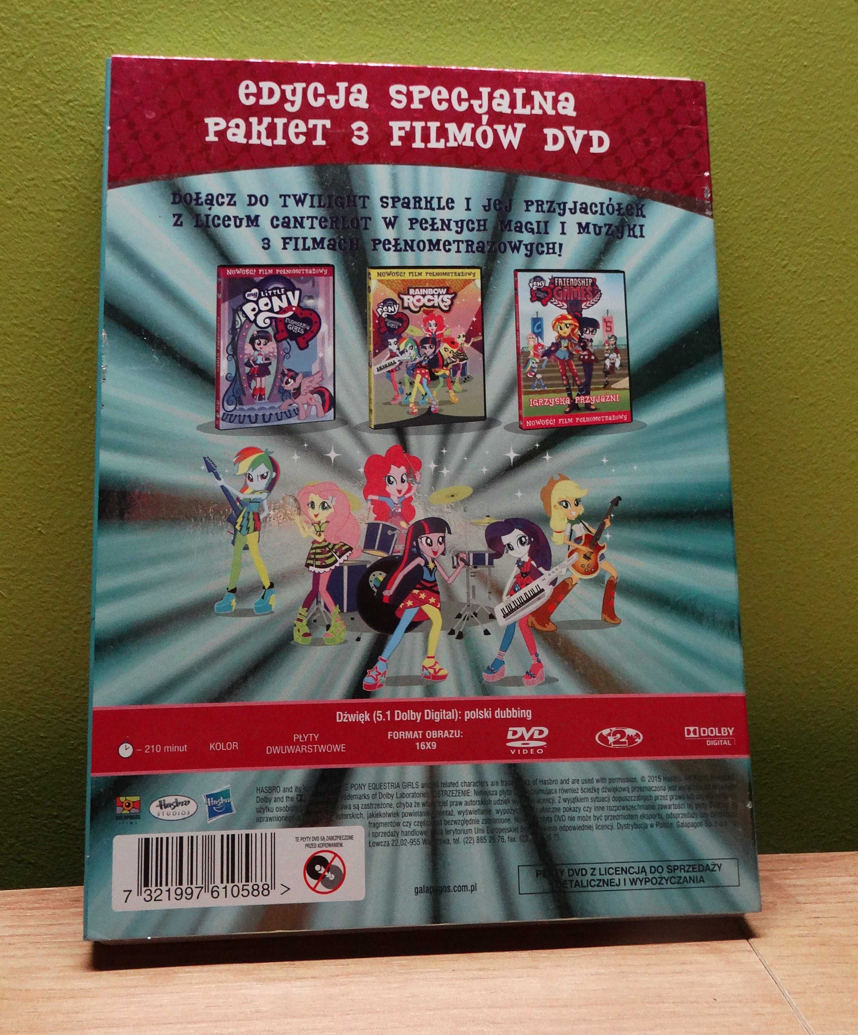 DVD 3-pak Equestria Girls - oryginalne DVD