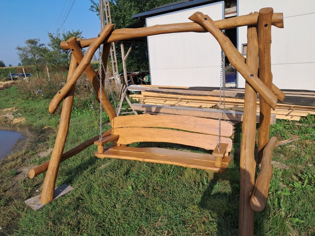 Huśtawka ogrodowa dębowa