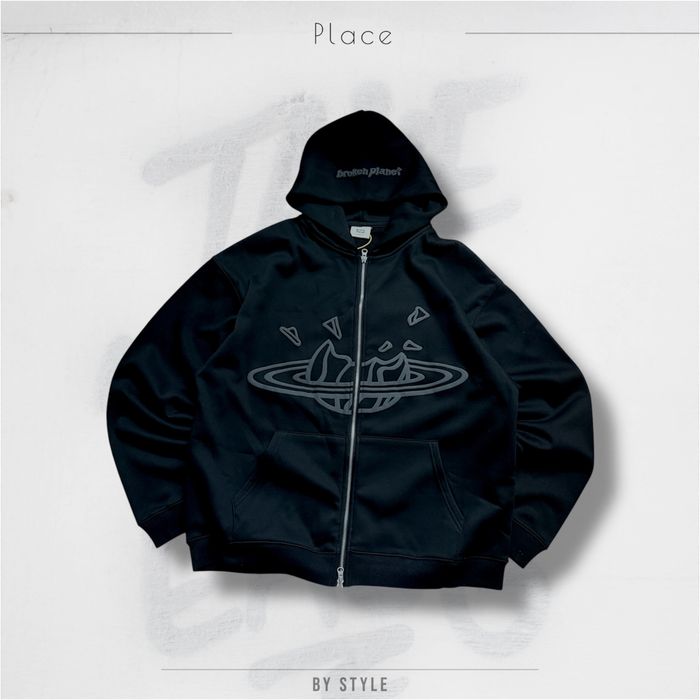 Broken Planet zip hoodie Оверсайз зіп худі з принтом кофта паф принт