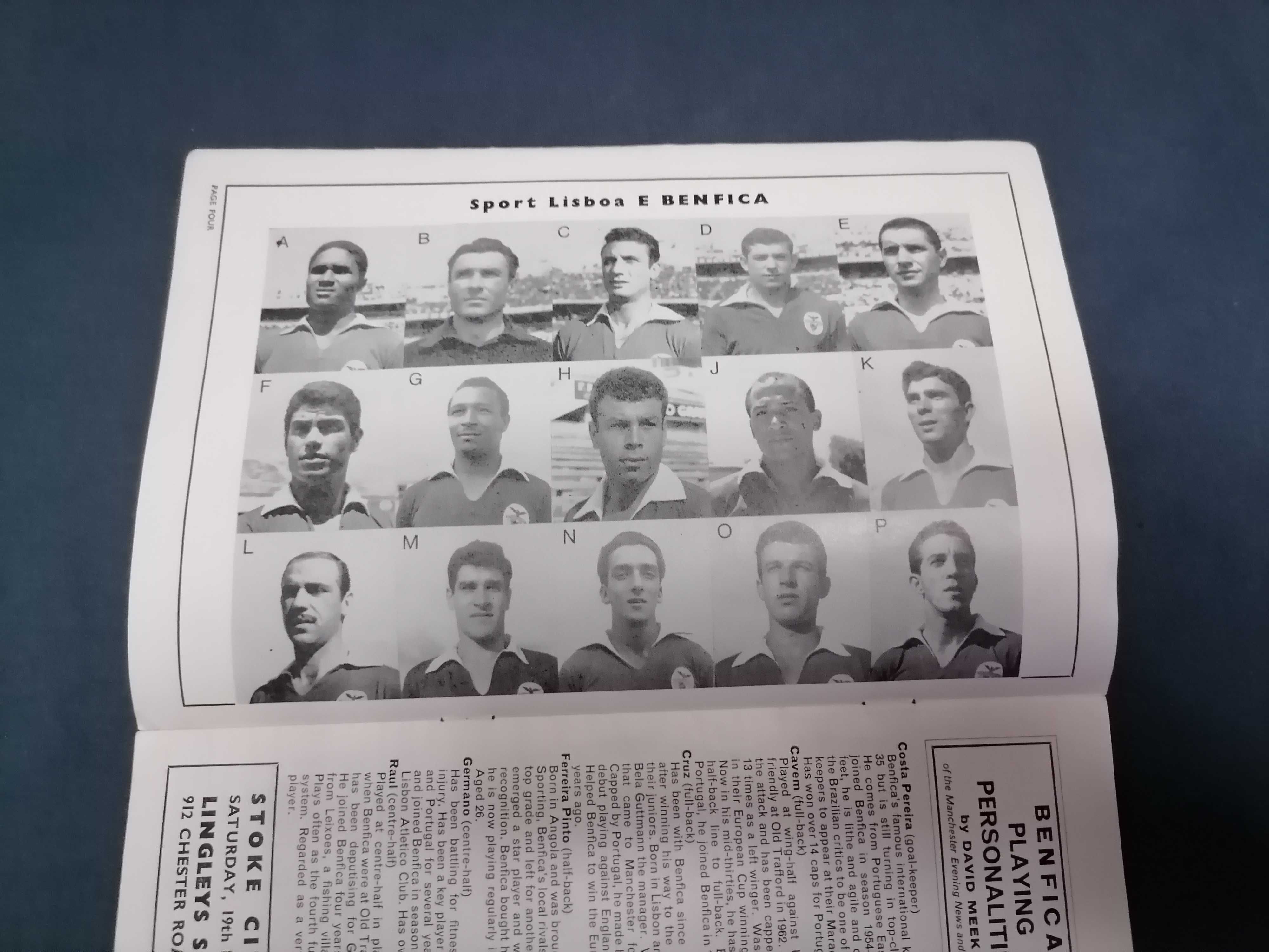 Programa MANCHESTER UNITED vs BENFICA Taça dos Campeões Europeus 1966