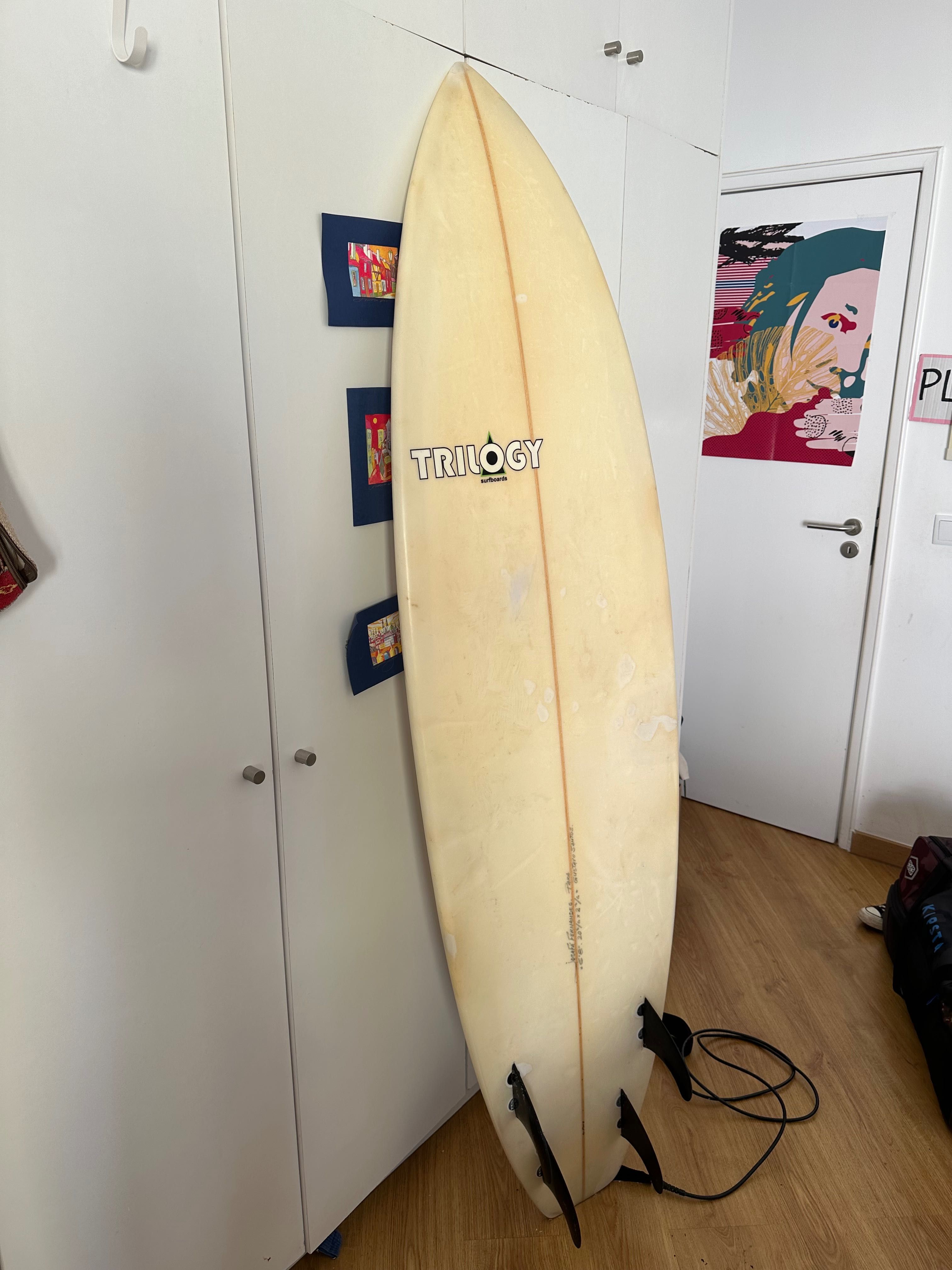 Trilogy surfboard 6’8 around 30liters