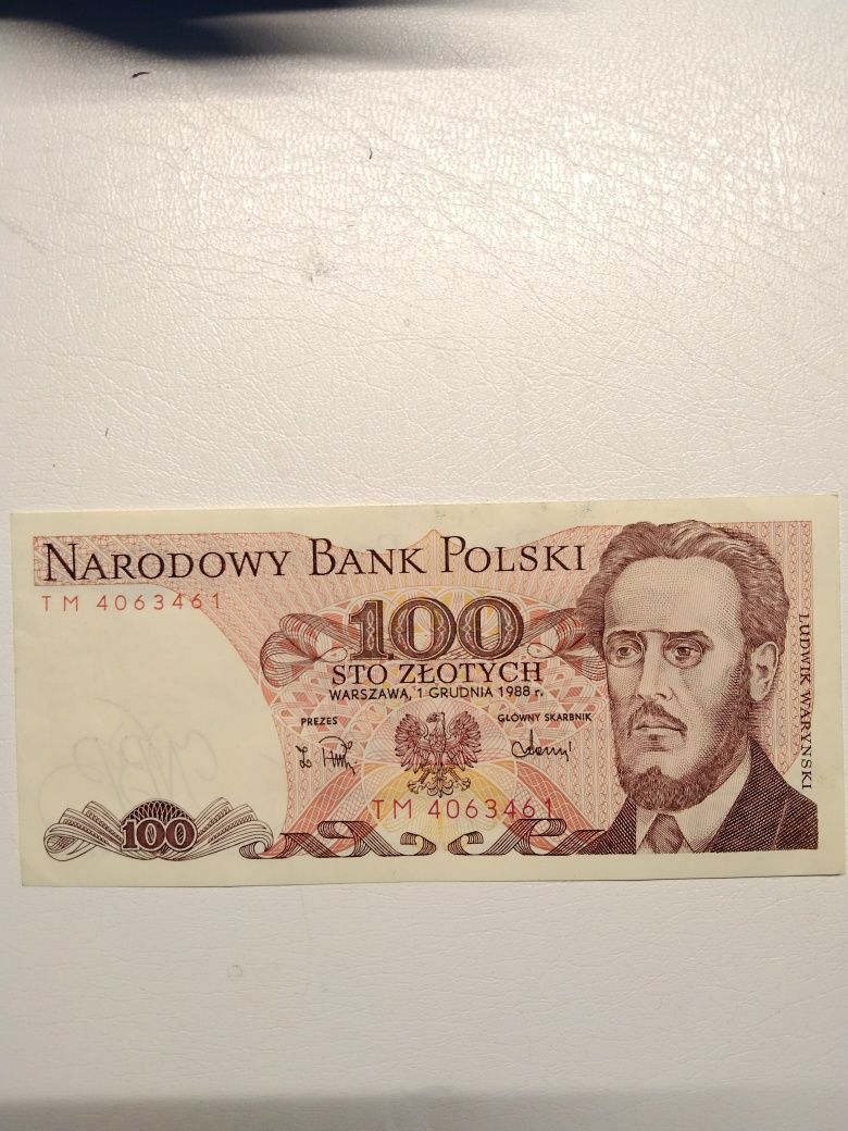 100 zł 1988 r. Ludwik Waryński