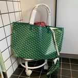 Goyard Saint Louis – Zielona Torba Shopper w Rozmiarze Średnim