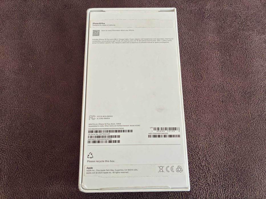 Apple iPhone 16 Plus 128GB Black