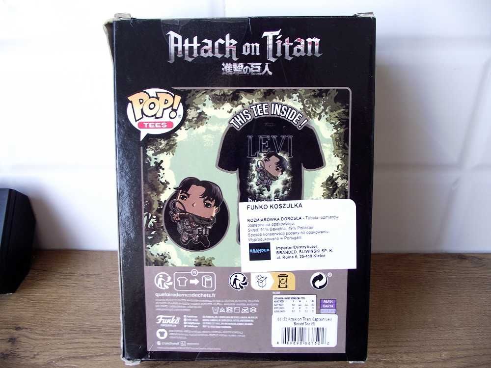 Funko Pop Attack on Titan "Levi" Koszulka Anime S Nowa