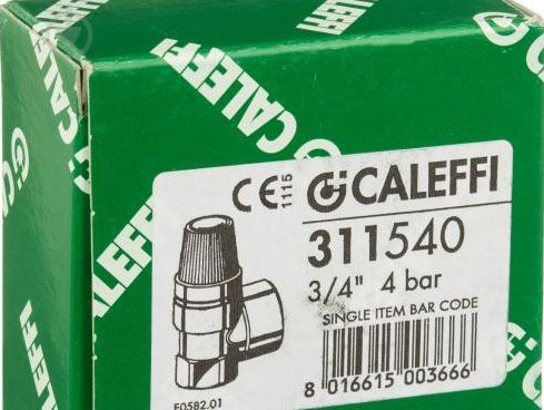 Клапан Caleffi 3/4"ВВ x 4,0 бар 311540