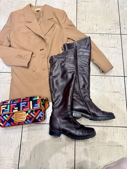 Зимние ботфорты из натуральной кожи