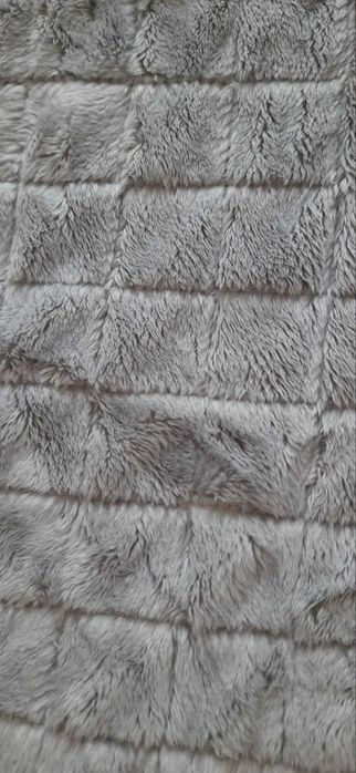 Плюшеве двошарове покривало-ковдра на блискавці 135х200см, сірий