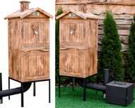Drewniana WĘDZARNIA OGRODOWA Z Dużym Paleniskiem 160cm XL