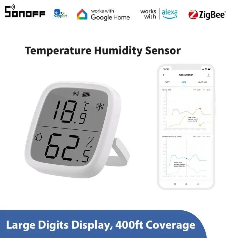 SONOFF SNZB-02D беспроводной зигби датчик температуры и влажности