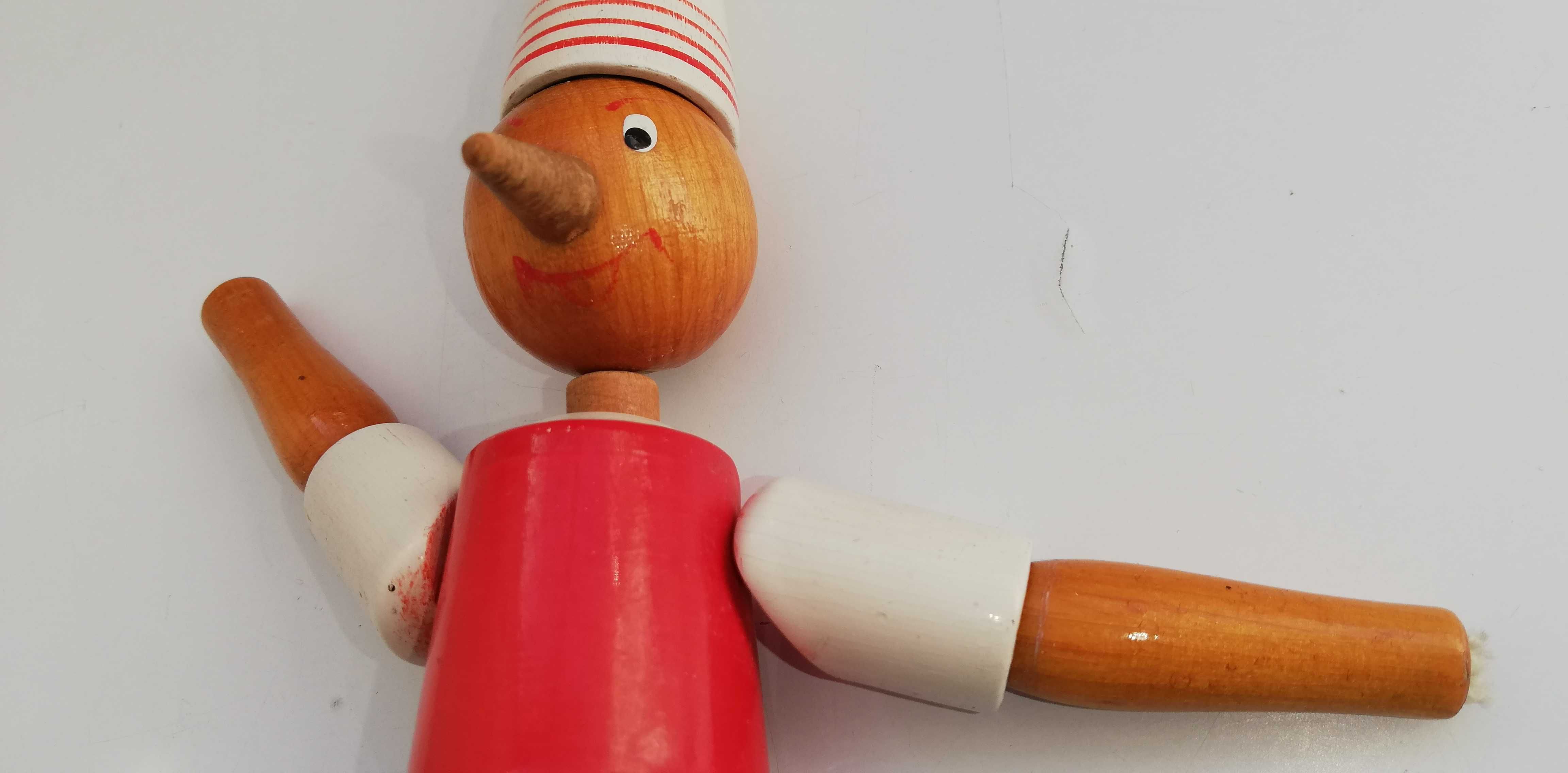 Игрушка Буратино деревянная на резинках СССР 60 года дерево краска лак