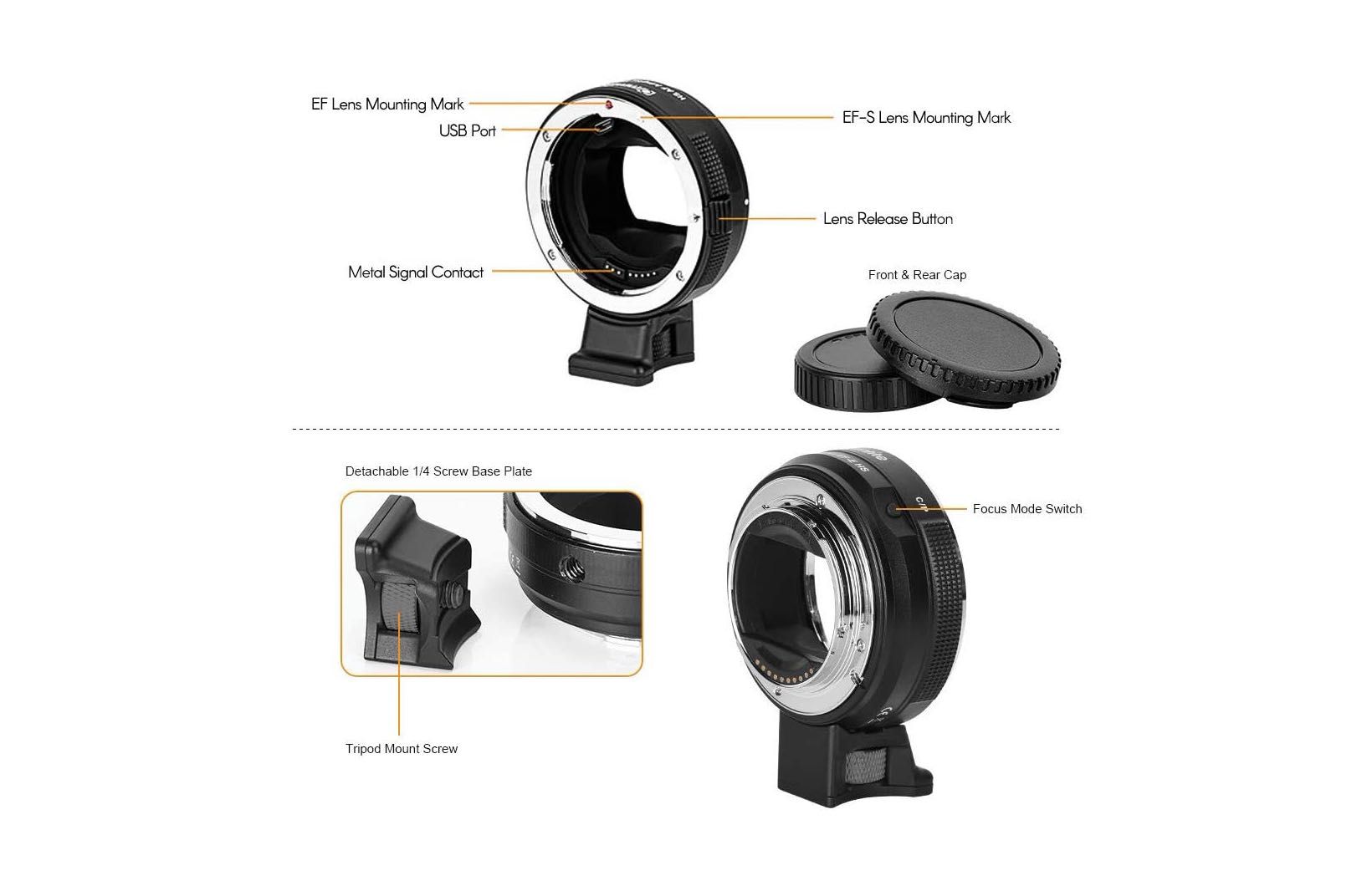 Commlite cm-EF-E HS AF Adaptador Sony Canon