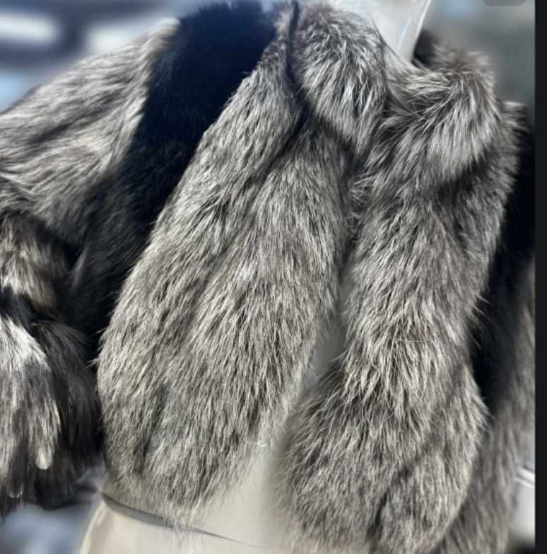 Futro naturalne Lis futrzana kurtka premium