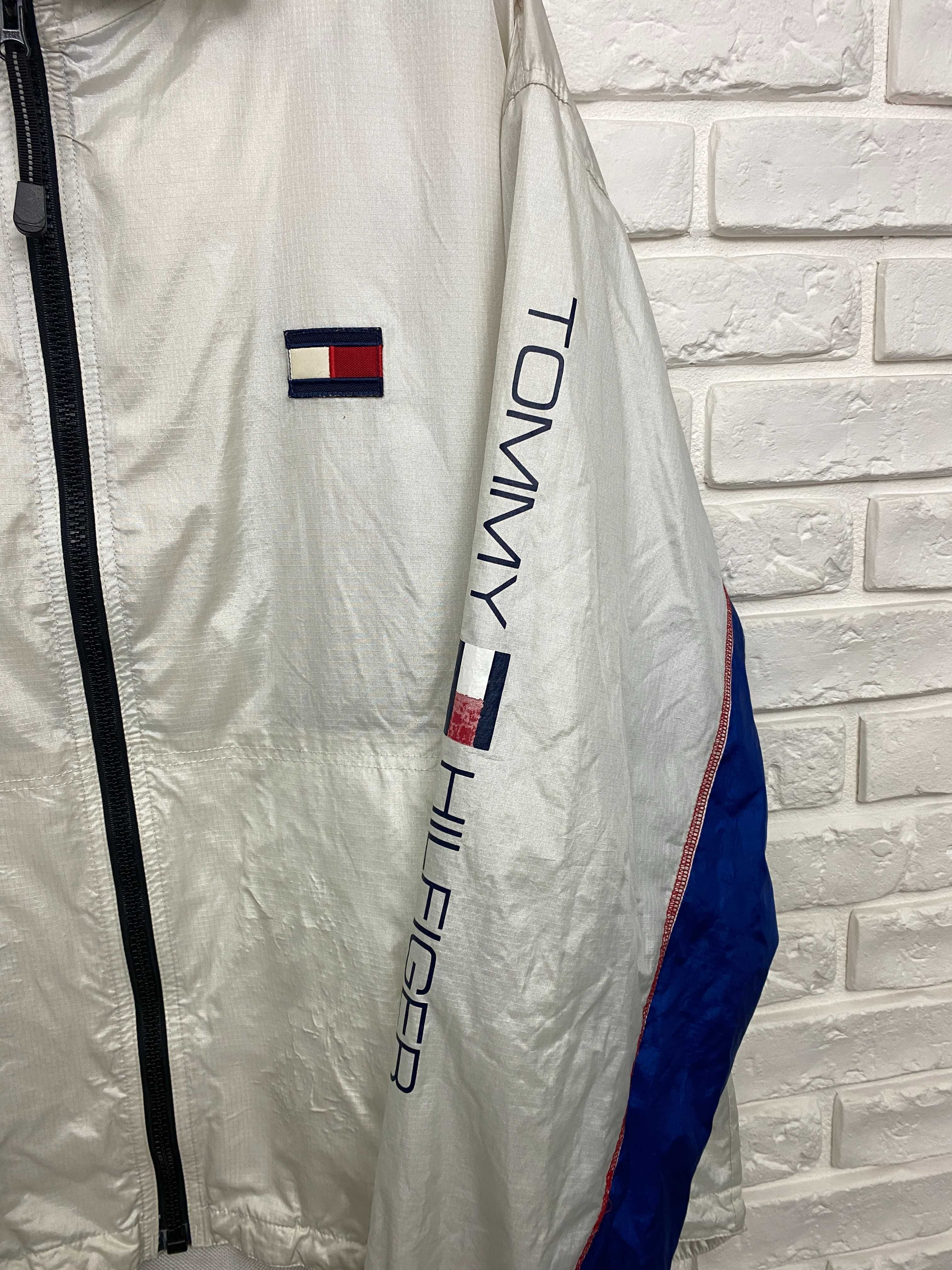 Retro Vintage Kurtka Męska Tommy Hilfiger Jacket Big Logo Rozmiar XL