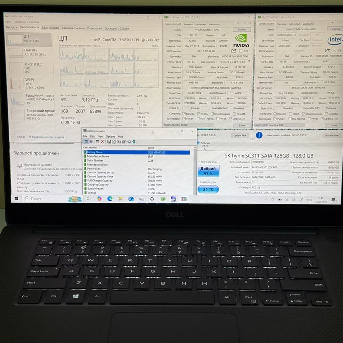 Dell Precision 5540 i7-9850H 16/128GB Quadro T2000 4GB HM2103 ГАРАНТІЯ