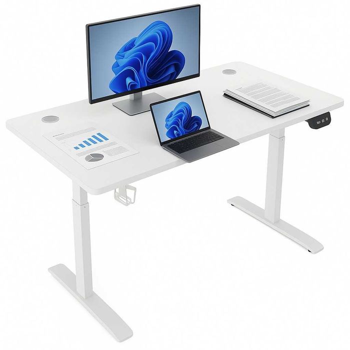 Biurko regulowane 120cm Elektryczne regulacja wysokość 72-118 LED BR01