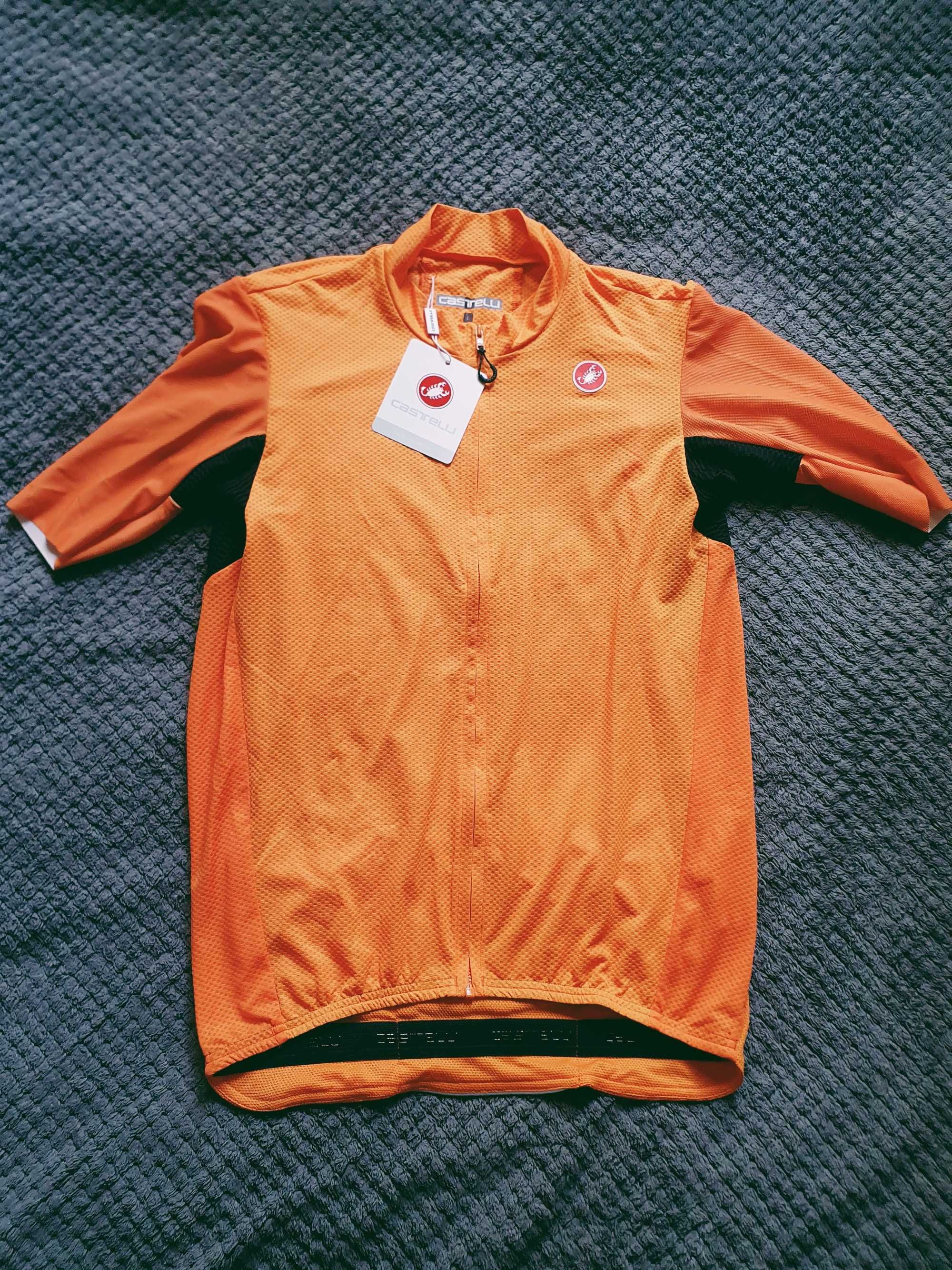 Koszulka kolarska Castelli Endurance Elite, pop orange, rozmiar L,